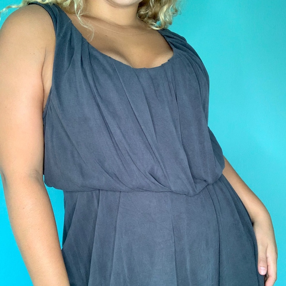 Soft Going Out Gray Dress with Open Back